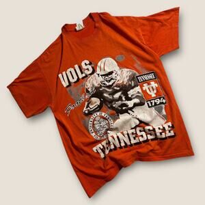 Vintage Tennessee Vols Football Graphic Tee 80s Sports Orange M VO1